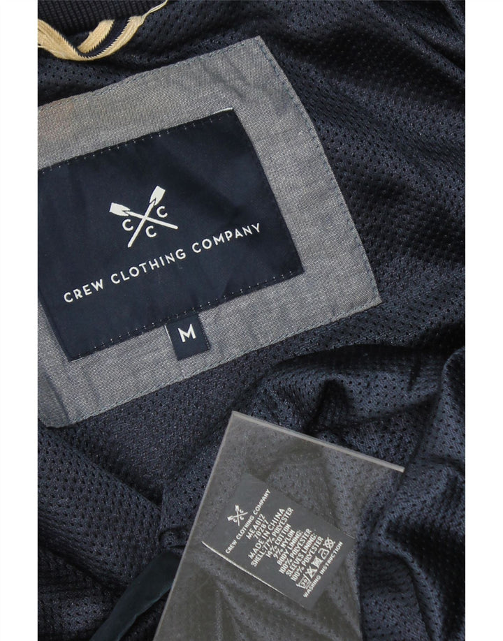 CREW CLOTHING Mens Hooded Windbreaker Jacket UK 38 Medium Navy Blue Vintage Crew Clothing and Second-Hand Crew Clothing from Messina Hembry 