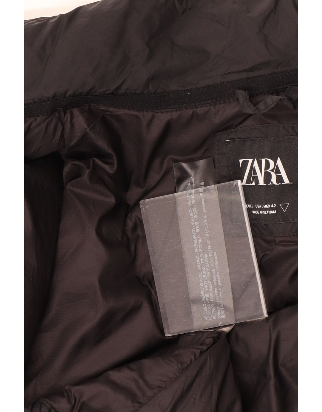 Zara Polstret Herrejakke UK 40 Stor Sort Polyester