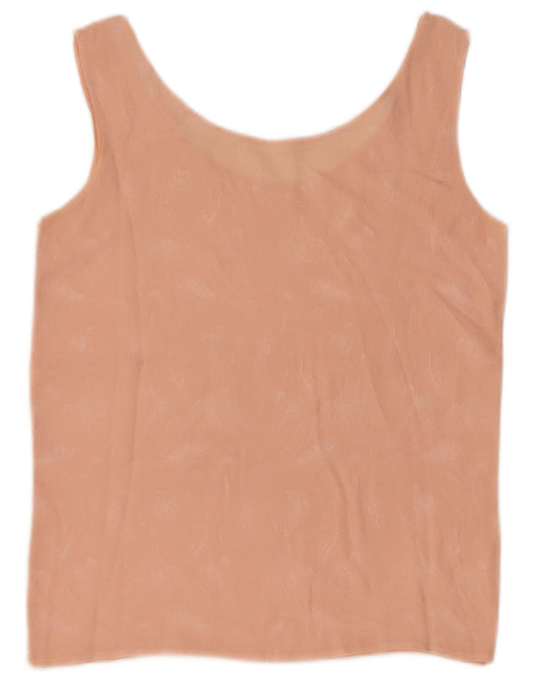 Vintage Womens Crop ærmeløs bluse Top UK 4 XS Pink Tie Dye