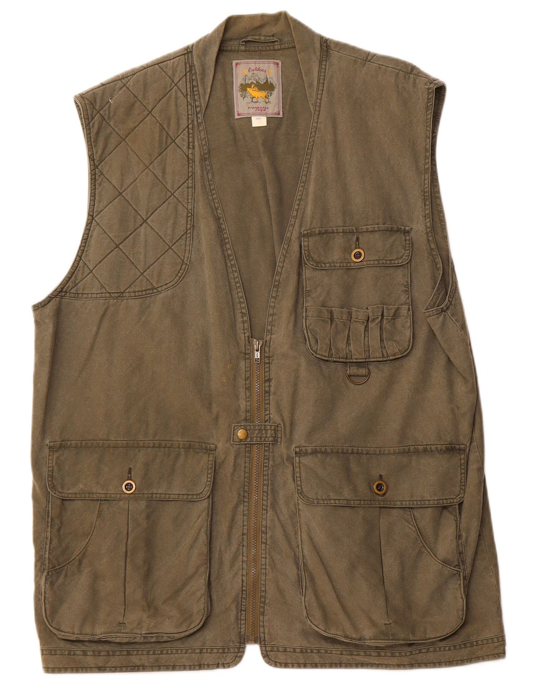 FRANKONIA JAGD Herre Utility Gilet UK 40 Large Khaki Cotton