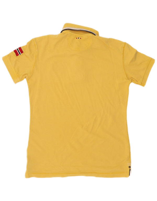 Napapijri Herre grafisk poloshirt Lille gulstribet bomuld