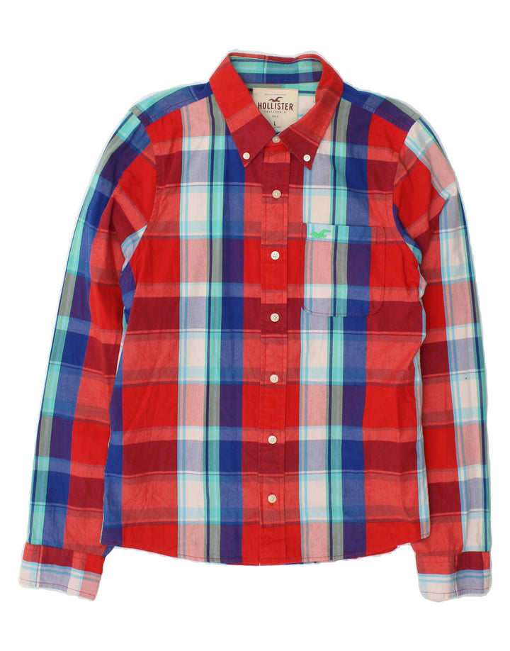 HOLLISTER Mens Flannel Shirt Large Red Check Cotton Vintage Hollister and Second-Hand Hollister from Messina Hembry 