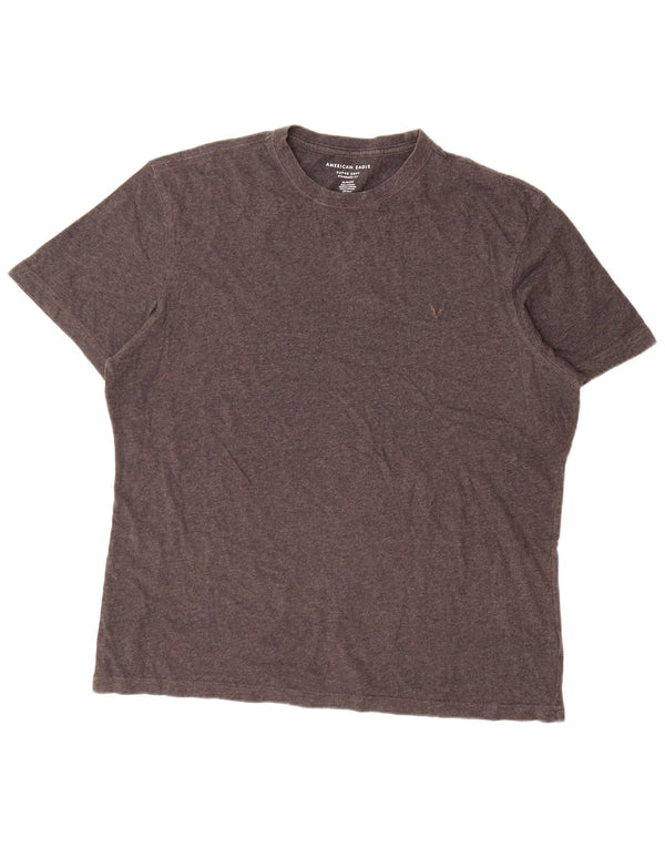 American Eagle Herre Standard Fit T-Shirt Top XL Grå Bomuld
