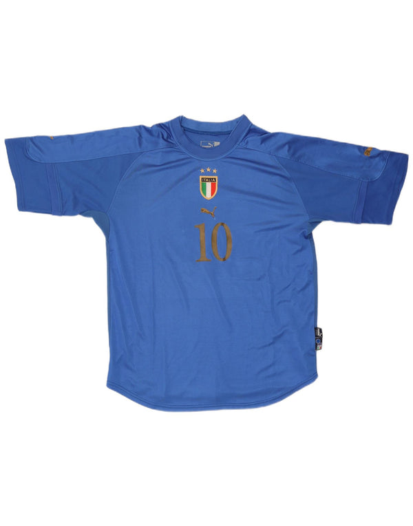 Puma Herre Italien 2004-2006 Hjemmetrøje XL Blå Colourblock Polyester Sports
