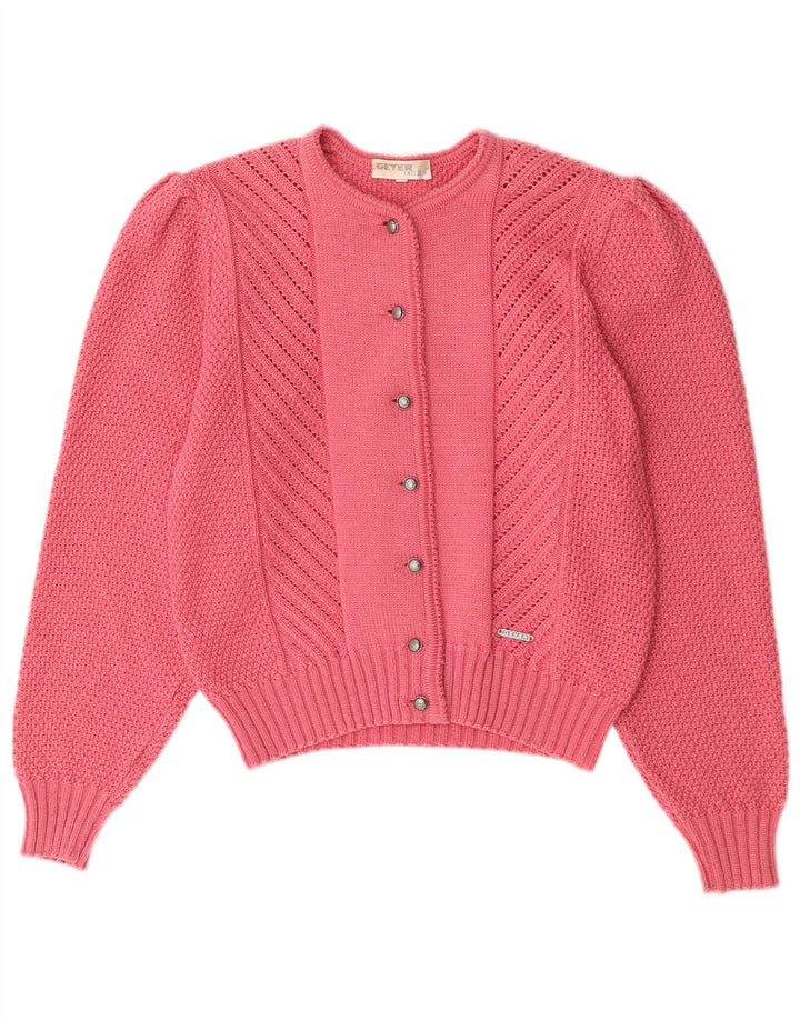 Geyer Dame Cardigan Sweater IT 42 Medium Pink Uld