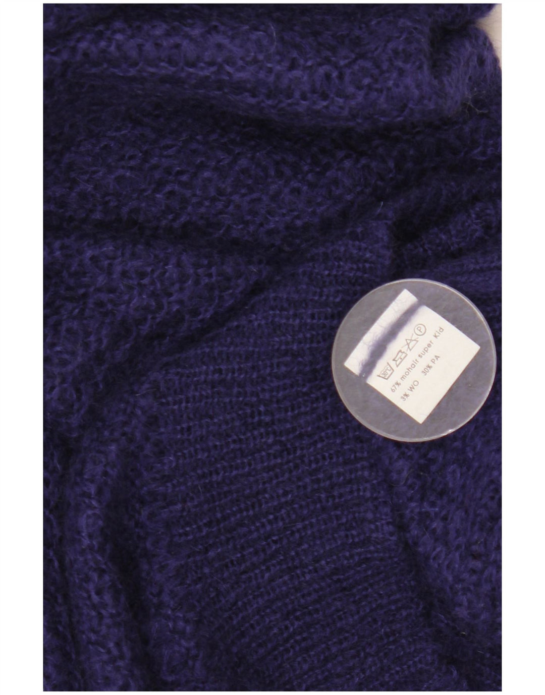 VINTAGE Dame Boat Neck Jumper Sweater UK 16 Large Navy Blue Mohair