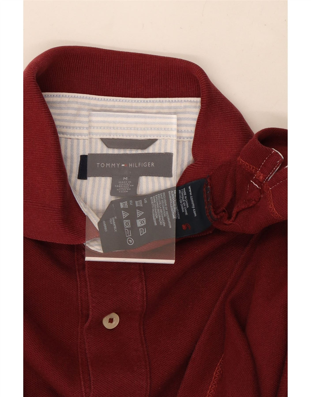 TOMMY HILFIGER Poloshirt til mænd Medium Bourgogne bomuld