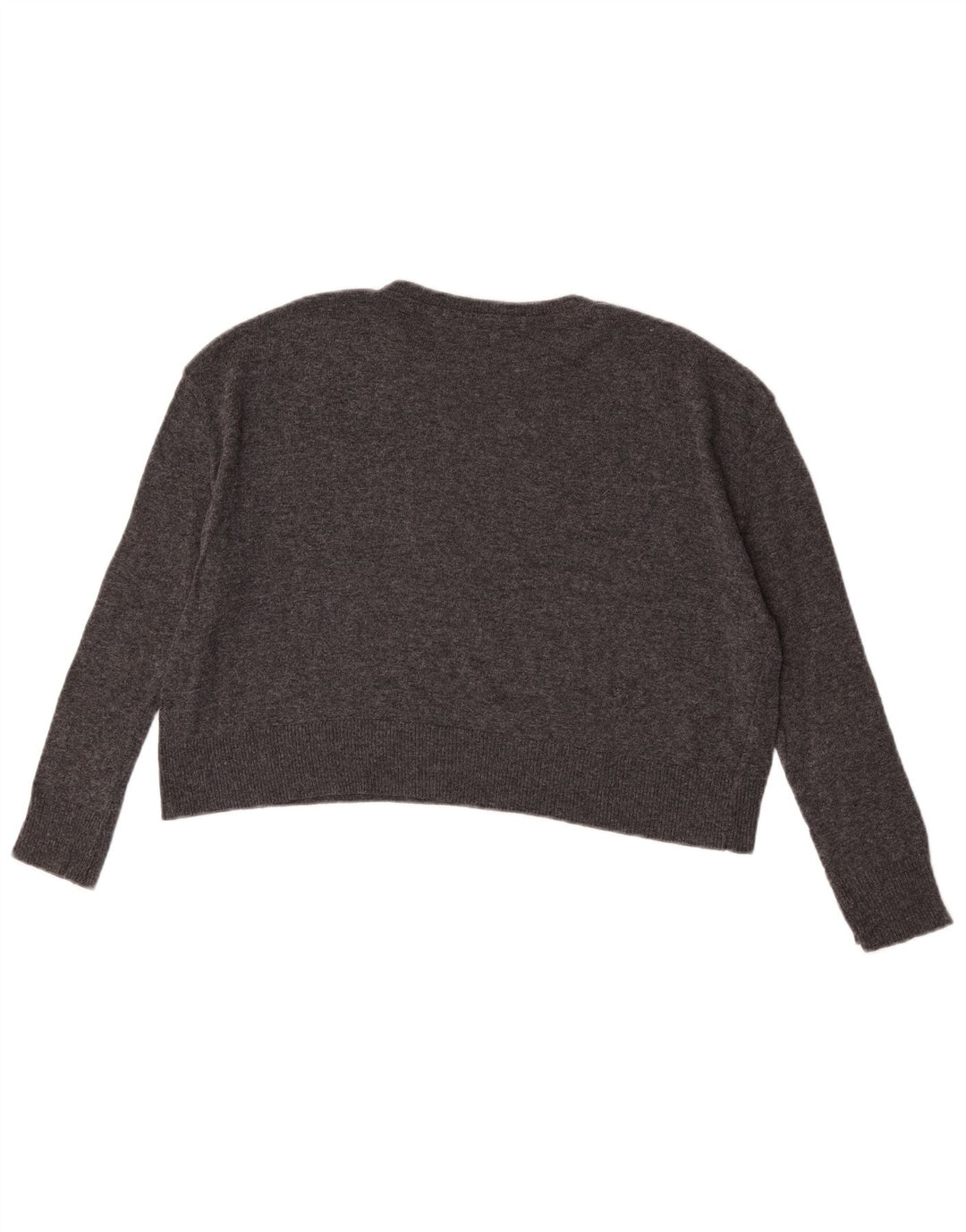 Zara Womens Crop Oversized Boat Neck Jumper Sweater UK 10 Small Grey