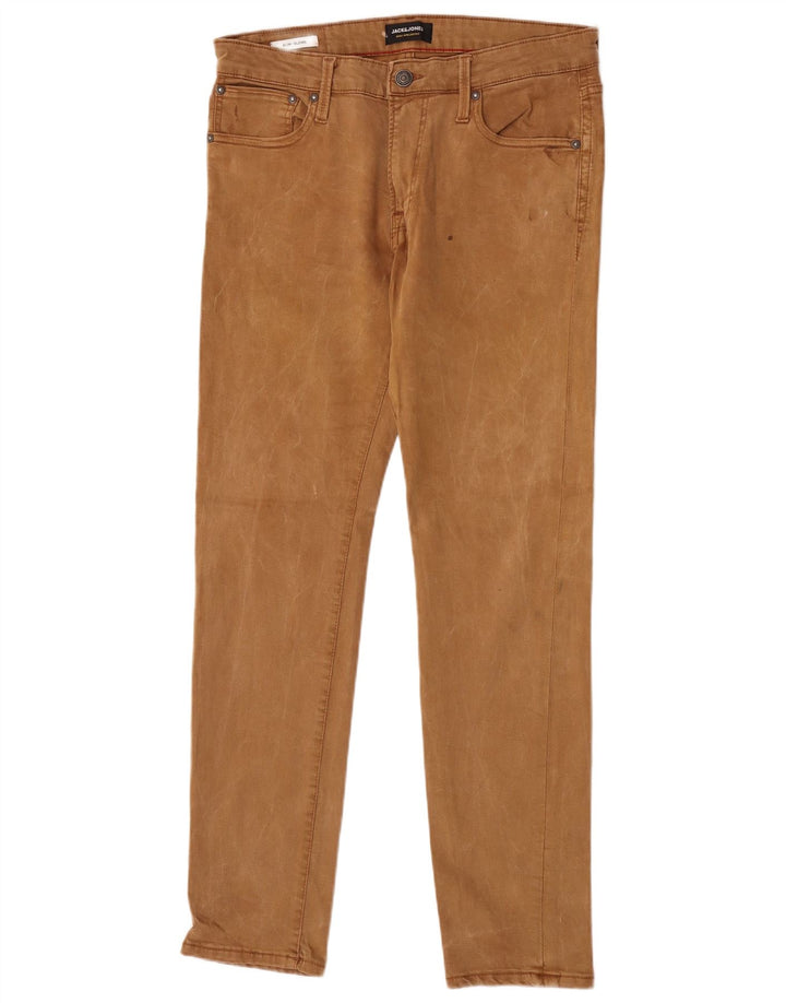 Jack & Jones Herre GLENN Slim Jeans W31 L32 Brun Bomuld