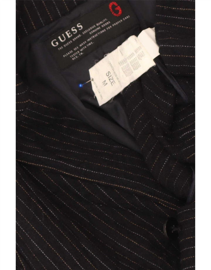 Guess Herre 2-knaps blazerjakke UK 38 Mellem marineblå stribet uld