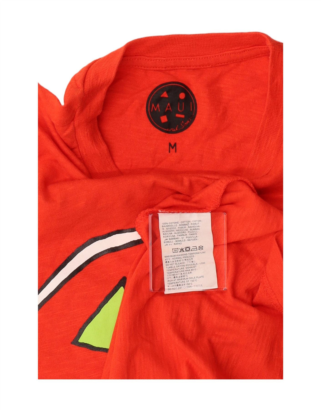 Maui and Sons Herre grafisk T-shirt Top Medium Orange Bomuld