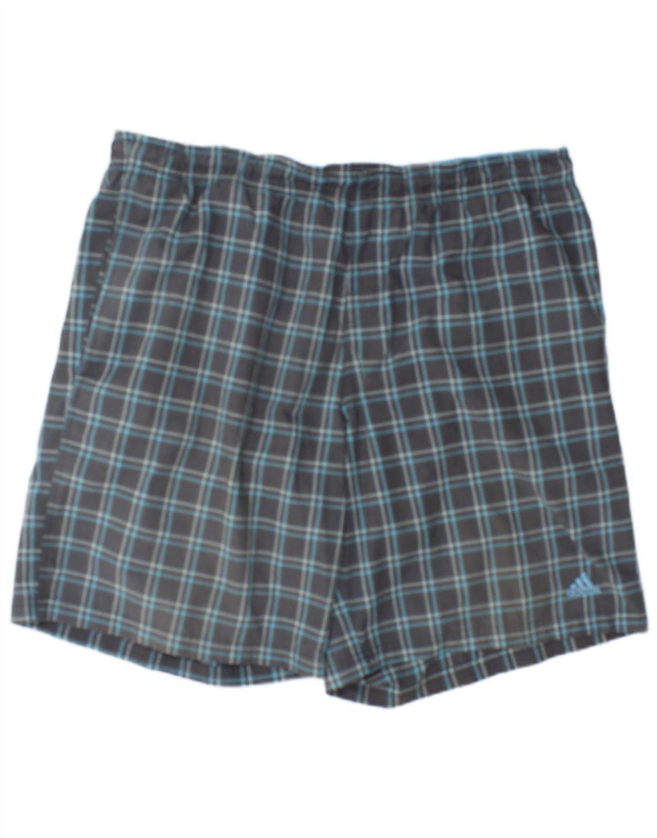 Adidas Badeshorts til mænd XL Grå ternet polyester