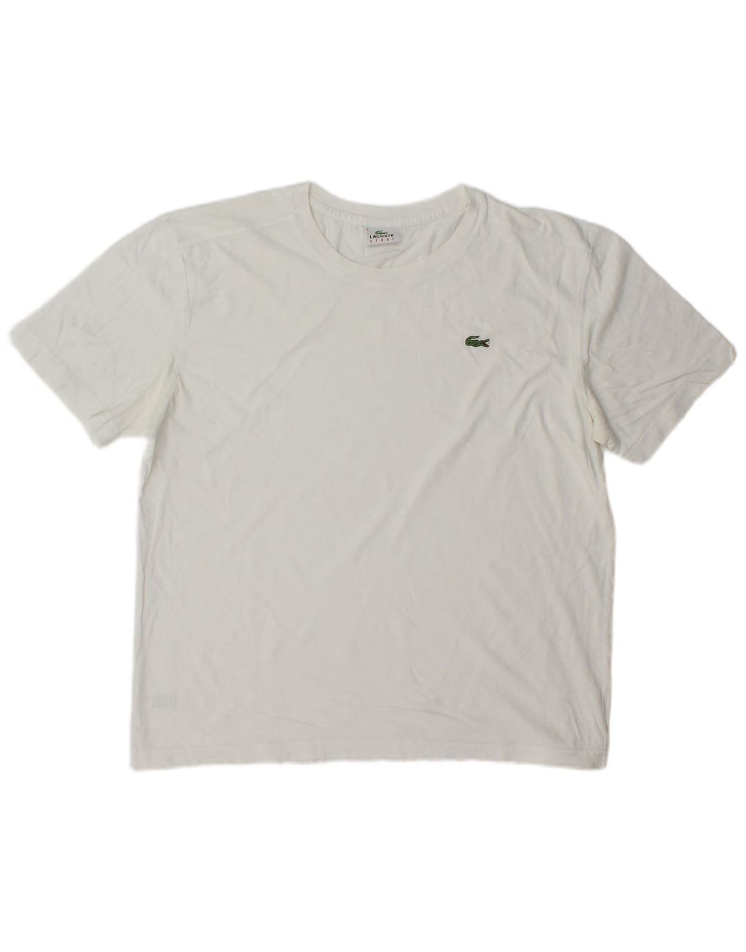 Lacoste Herre T-Shirt Top Størrelse 5 Stor Hvid Bomuld