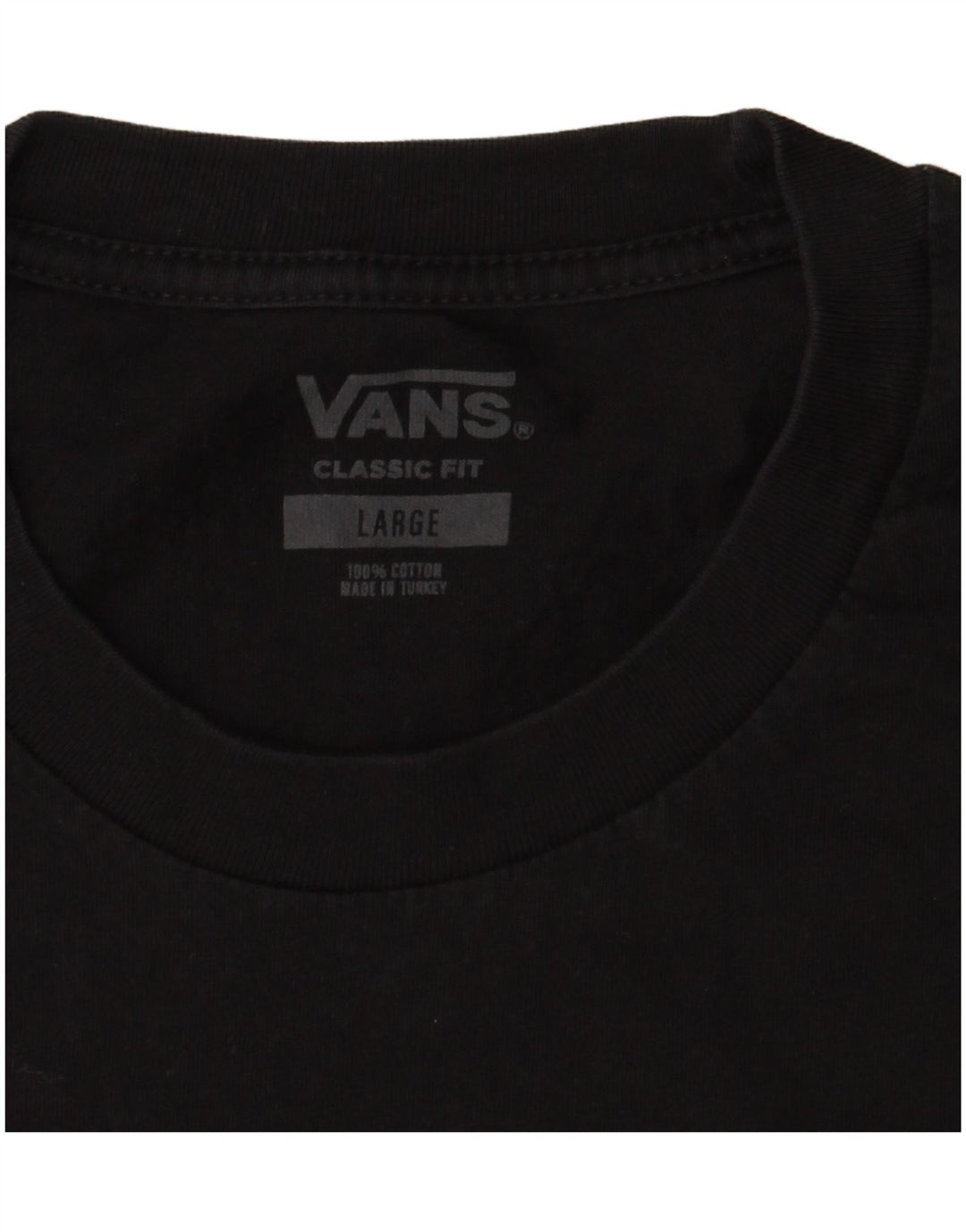 Vans Herre Classic Fit T-Shirt Top Stor Sort Bomuld