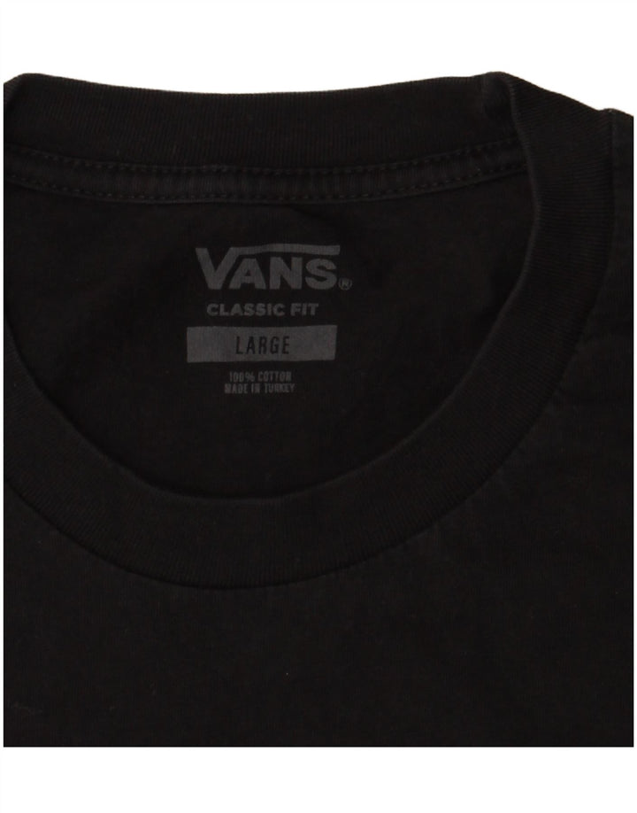 Vans Herre Classic Fit T-Shirt Top Stor Sort Bomuld