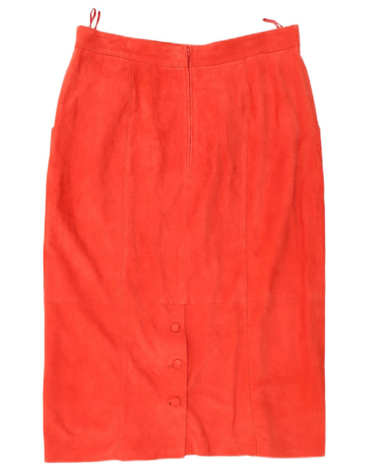 Vintage dame ruskind lige nederdel W34 Large Red