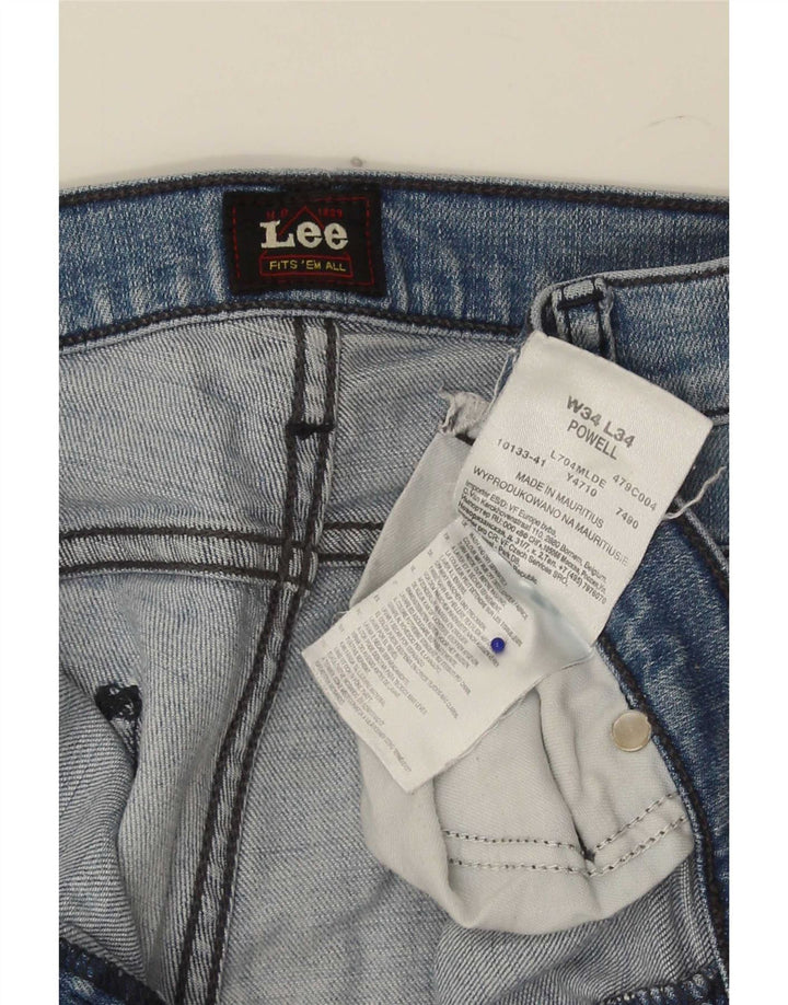 Lee Mens Powell Slim Jeans W34 L34 Blå Bomuld