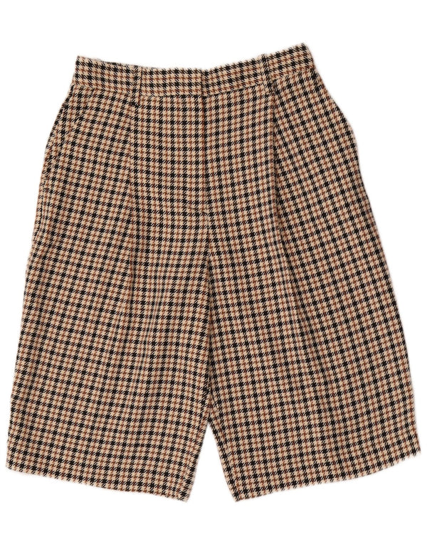 Zara Womens Pegged Chino Shorts Medium W28 Brown Houndstooth Polyester