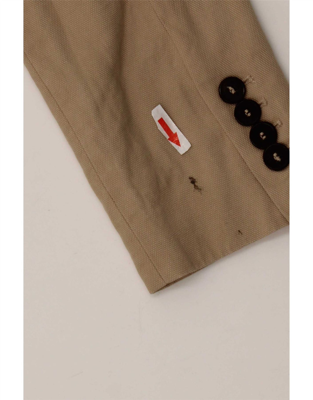 Zara Dame 1 Knap Blazer Jakke UK 6 XS Beige Lyocell