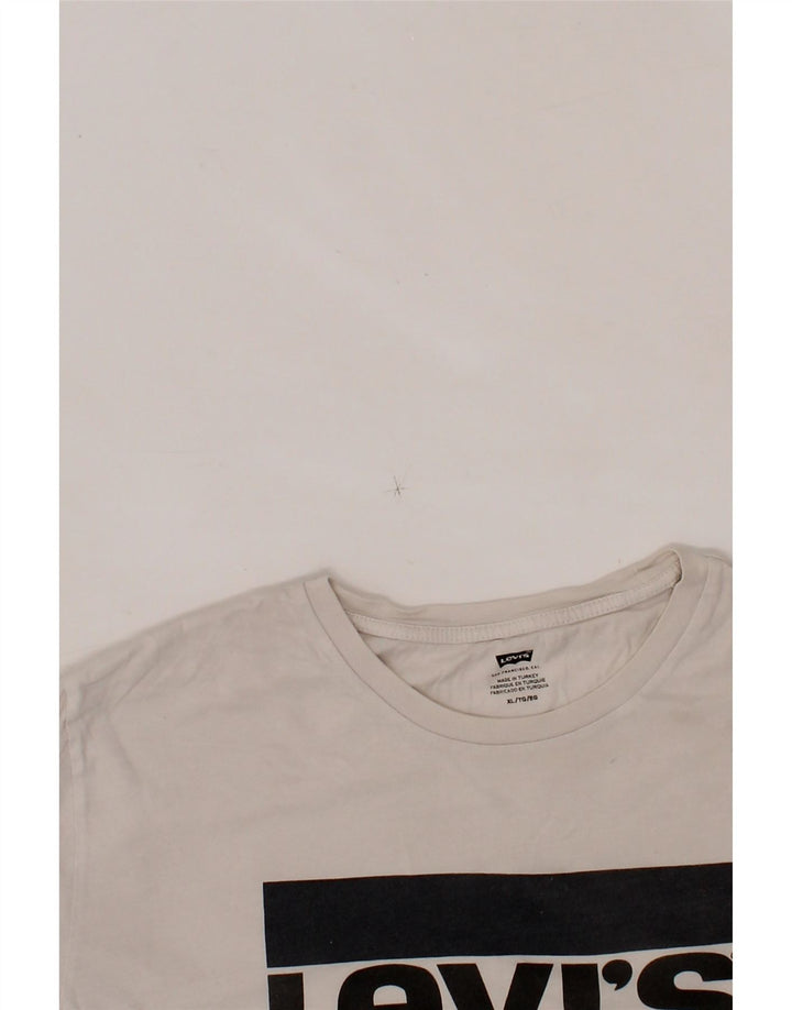 LEVI'S Mens Graphic T-Shirt Top XL White Vintage Levi's and Second-Hand Levi's from Messina Hembry 