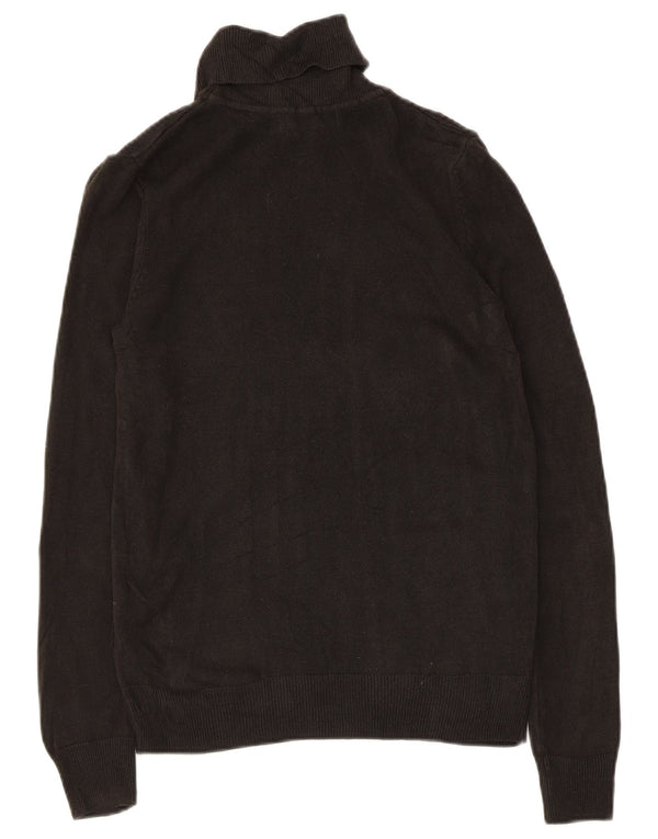 Marks & Spencer Dame Roll Neck Sweater UK 8 Small Black Acryl