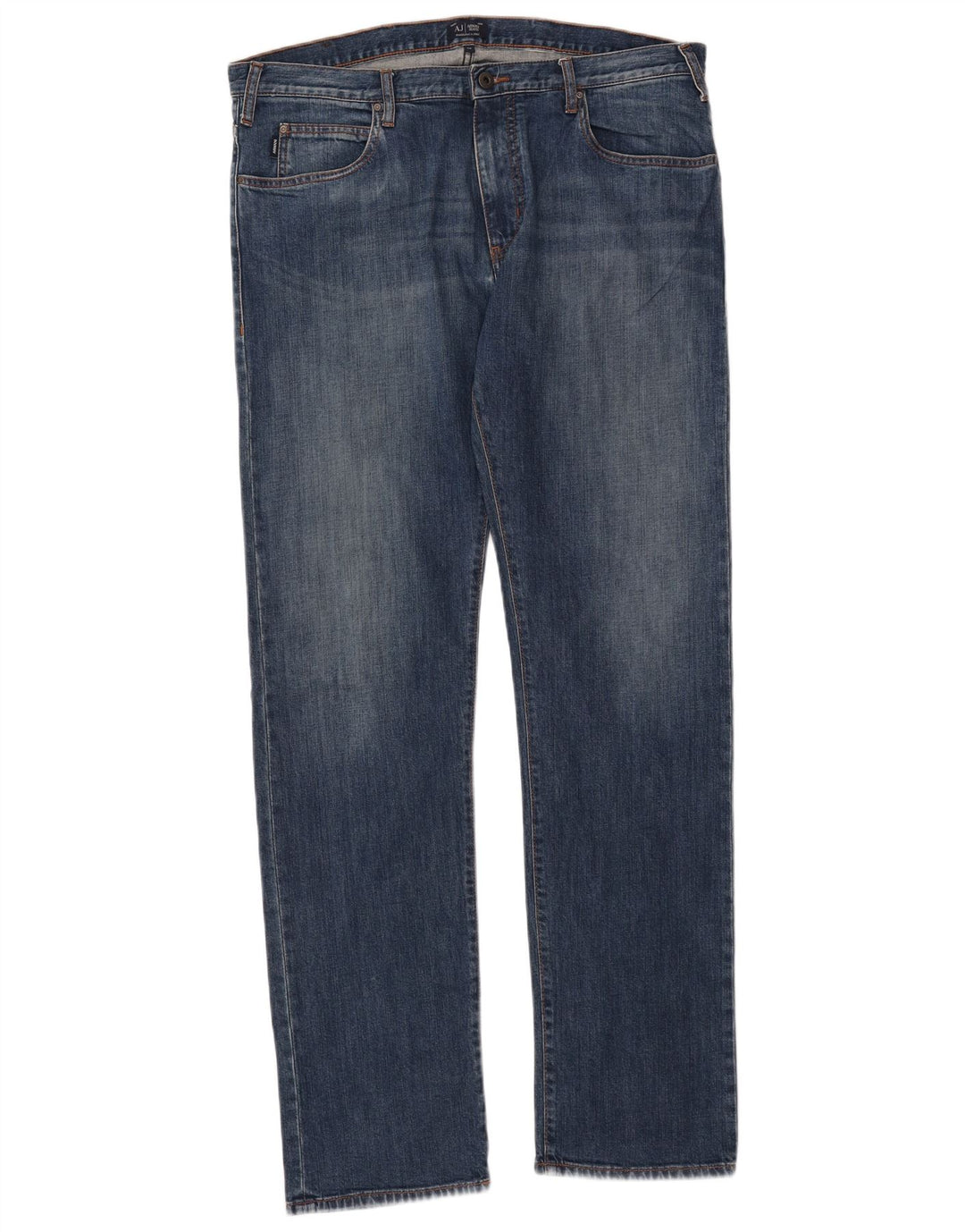 Armani Straight Jeans til mænd W38 L35 Marineblå Bomuld