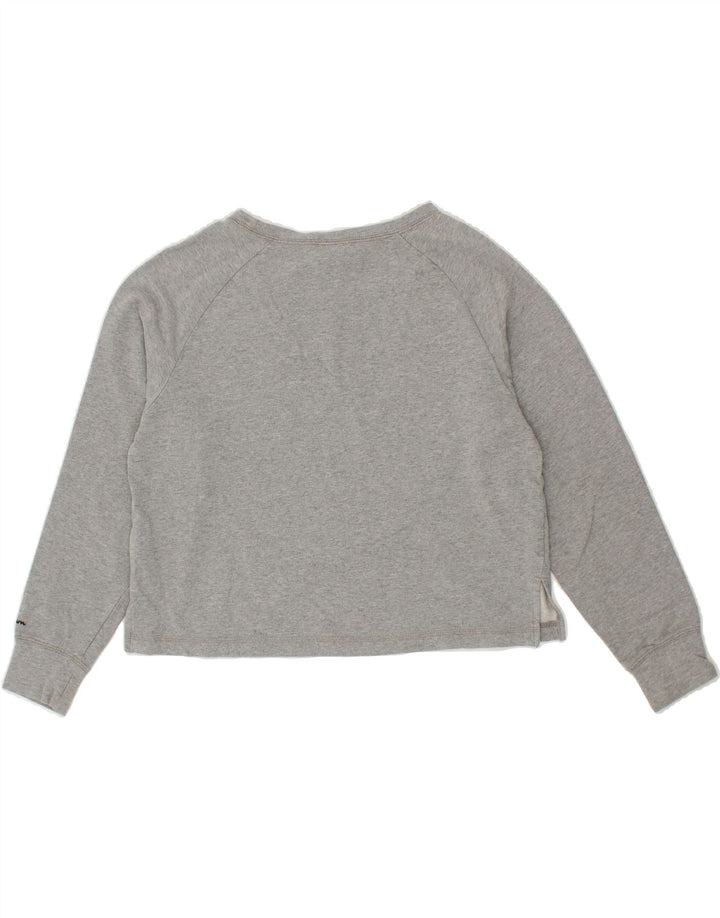 CHAMPION Womens Crop Sweatshirt Jumper UK 10 Small Grey Cotton Vintage Champion and Second-Hand Champion from Messina Hembry 