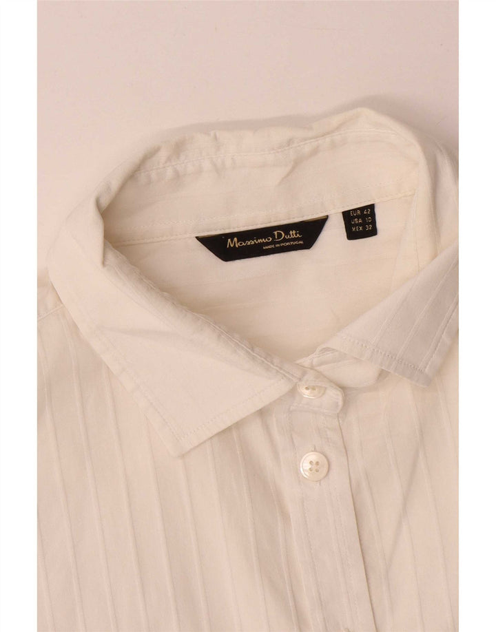Massimo Dutti Dameskjorte EU 42 Stor hvidstribet bomuld