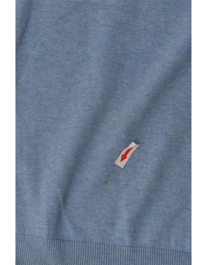 Marks & Spencer Herre kortærmet polo-hals sweater mellemblå