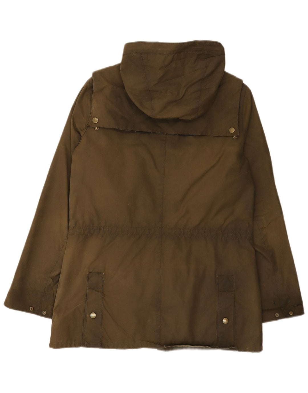 Barbour Dame Hætte Vokset Bomuldsjakke UK 12 Medium Khaki