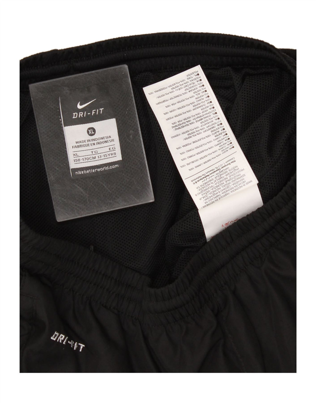 NIKE Boys Dri Fit Tracksuit Trousers 13-14 Years XL Black Polyester Vintage Nike and Second-Hand Nike from Messina Hembry 
