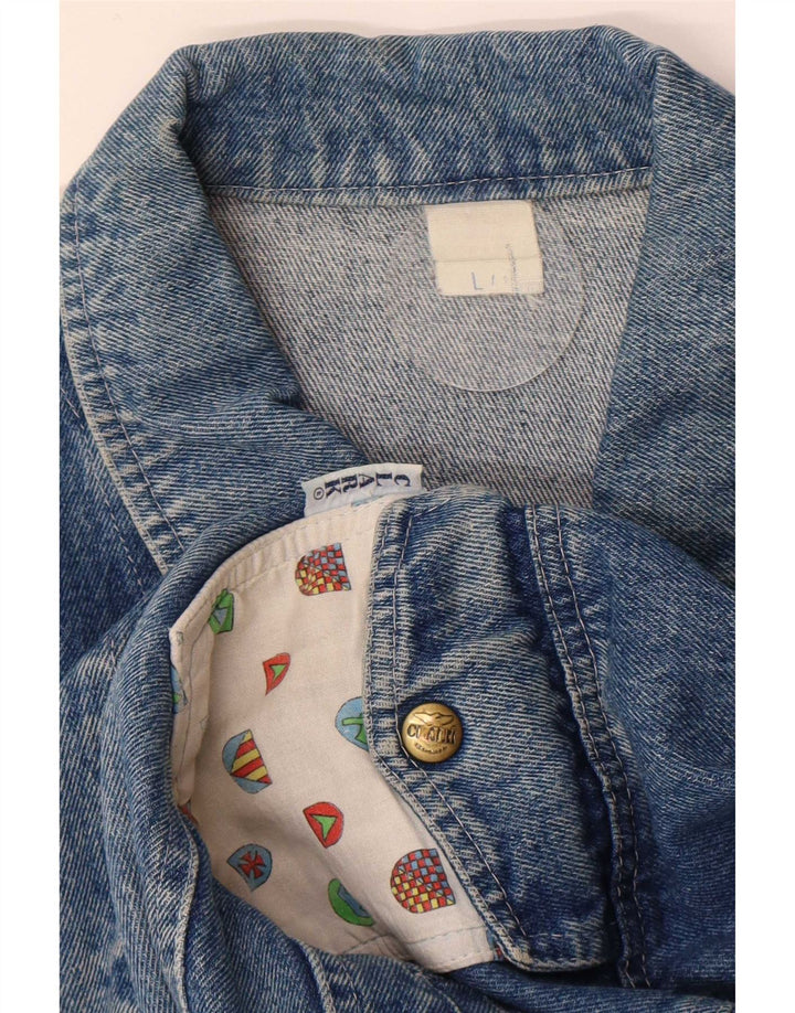 CLARK Denimjakke til mænd UK 40 Large Blue Patchwork