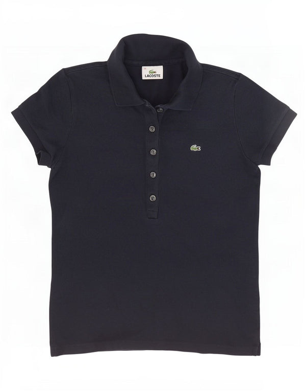 Lacoste Dame Polo Shirt Størrelse 38 Medium Navy Blue Bomuld