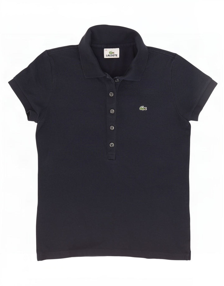 Lacoste Dame Polo Shirt Størrelse 38 Medium Navy Blue Bomuld