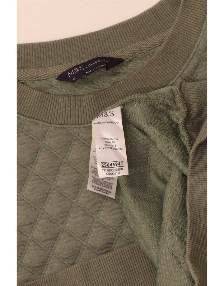 Marks & Spencer Dame Oversized Sweatshirt Jumper UK 12 Medium Khaki