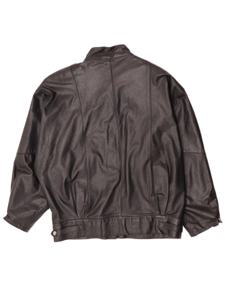 Canda Dame Oversized Læderjakke EU 40 Medium Sort Læder