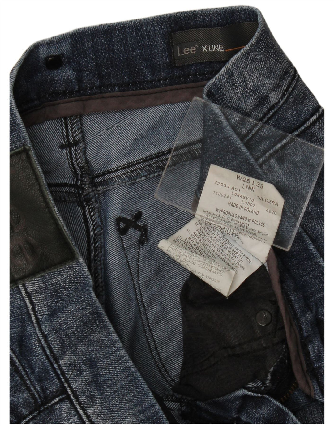 Lee Dame Lynn Straight Jeans W25 L28 Marineblå Bomuld