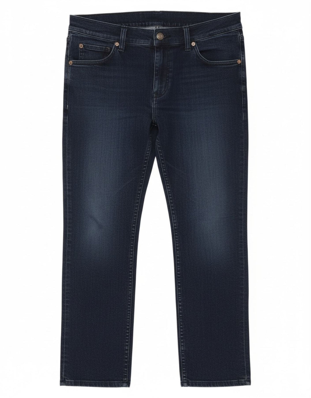 Billig mandag Dame Straight Jeans W32 L26 Marineblå Bomuld