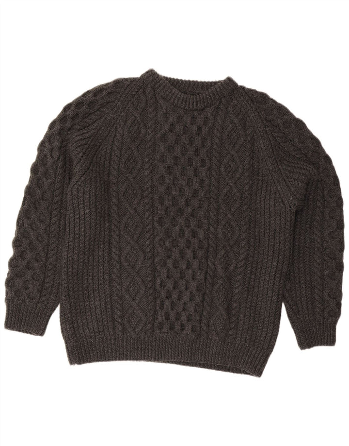 Vintage herre sweater med rund hals XL grå
