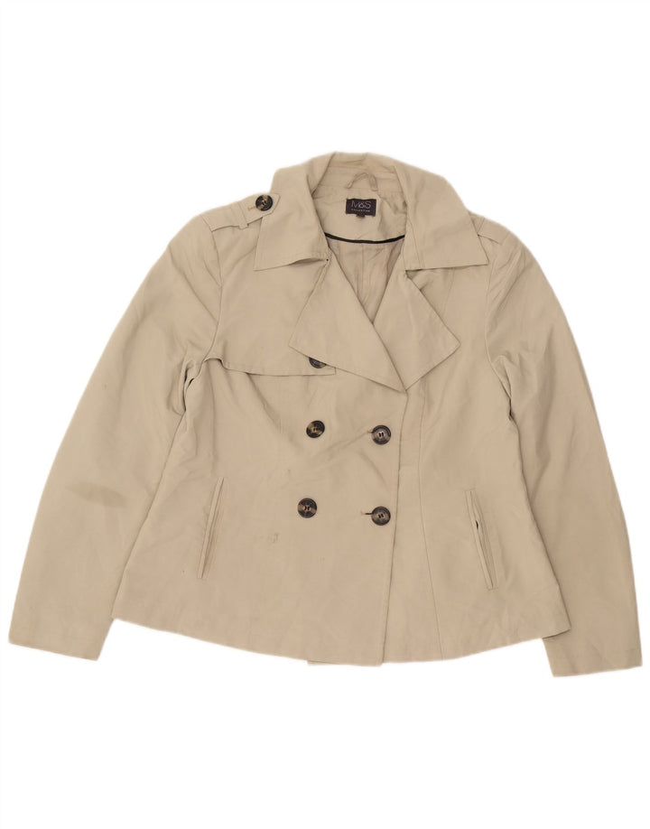 Marks & Spencer Womens Short Trench Coat UK 12 Medium Beige Polyester
