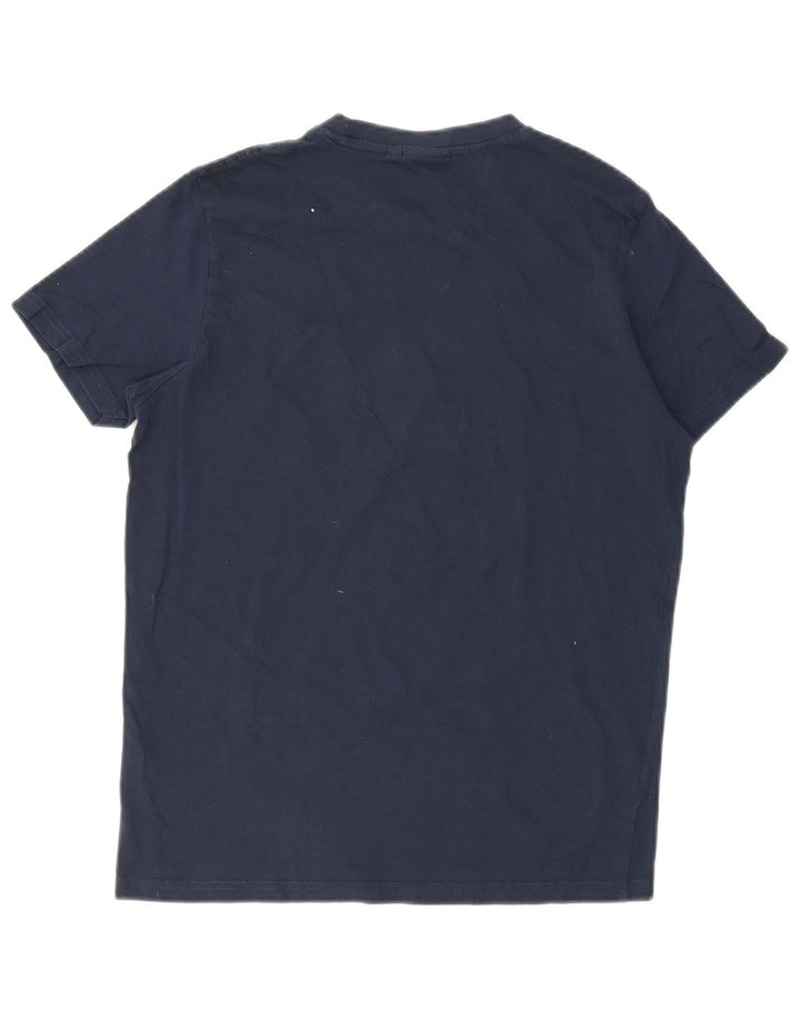 Ellesse Herre Grafisk T-Shirt Top Medium Marineblå Bomuld