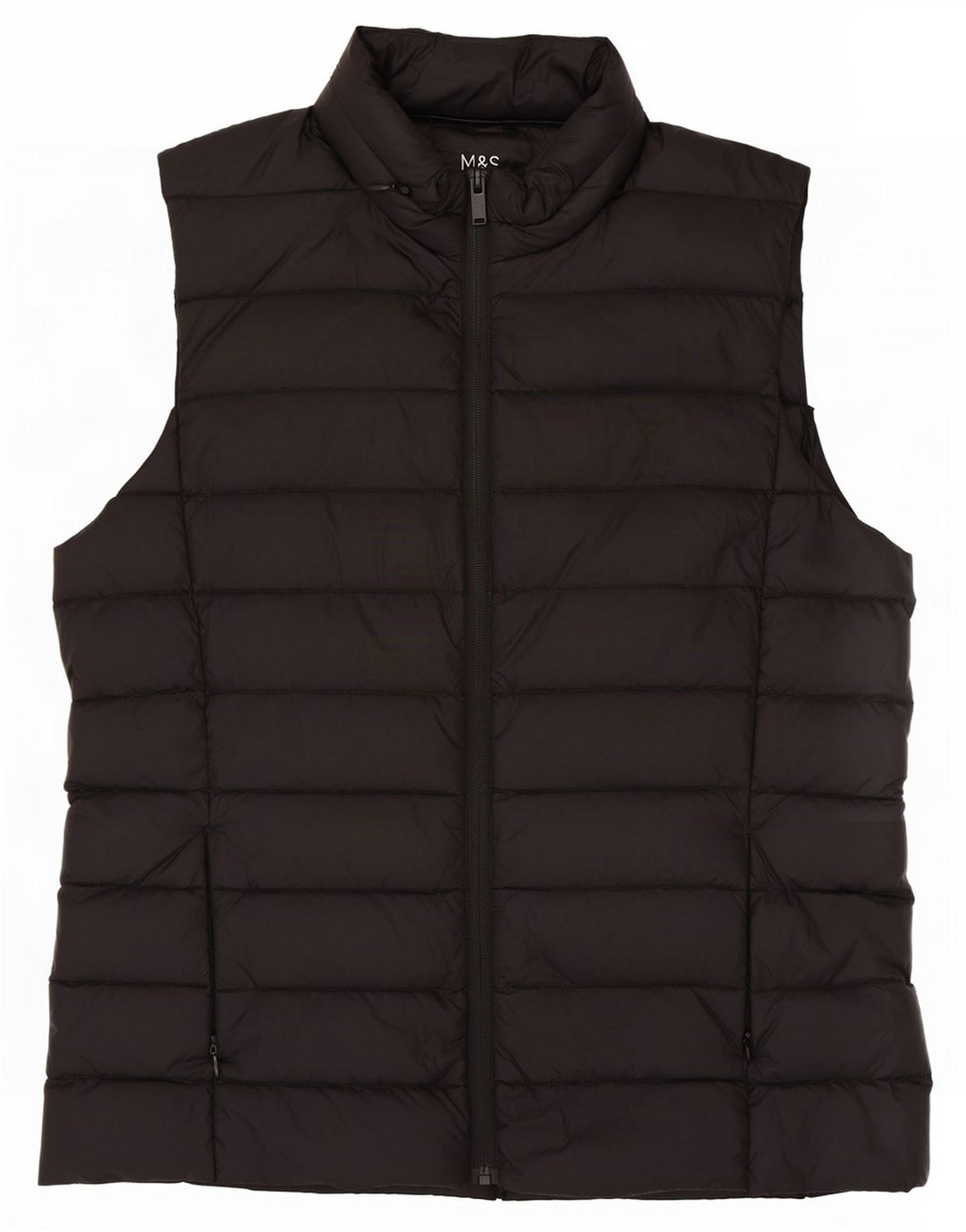 Marks & Spencer Dame Polstret Gilet UK 14 Medium Sort Polyamid