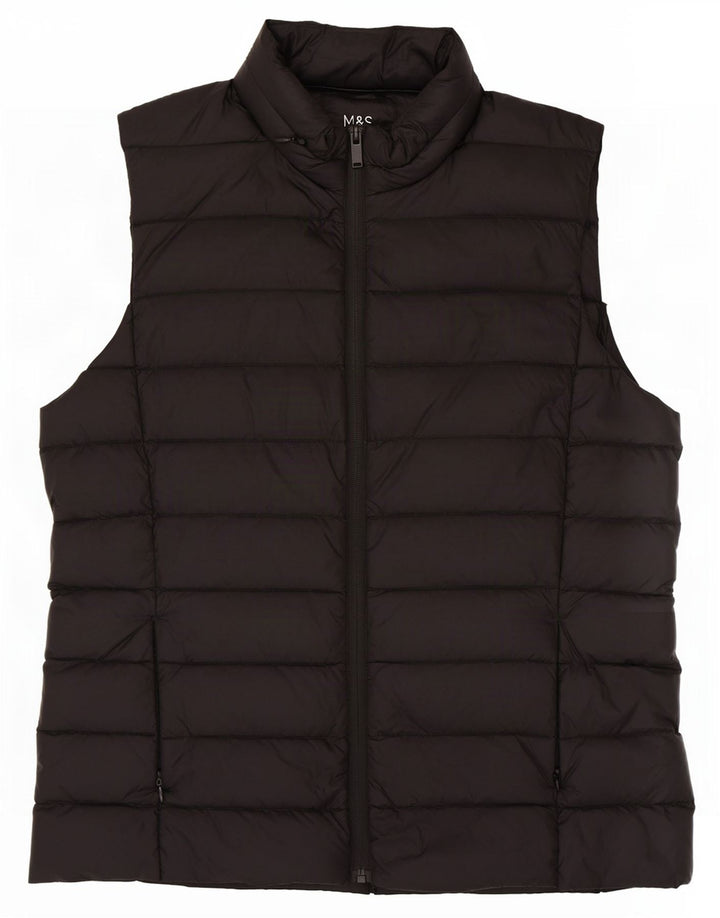Marks & Spencer Dame Polstret Gilet UK 14 Medium Sort Polyamid