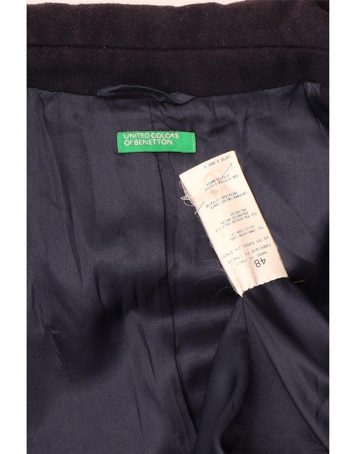 Benetton Herre Ærtefrakke IT 48 Medium Navyblå Uld