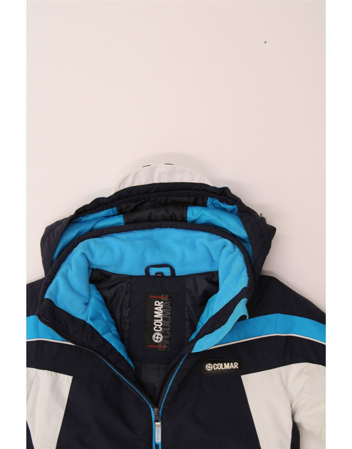 COLMAR Boys Hooded Windbreaker Jacket 9-10 Years Navy Blue Colourblock Vintage Colmar and Second-Hand Colmar from Messina Hembry 