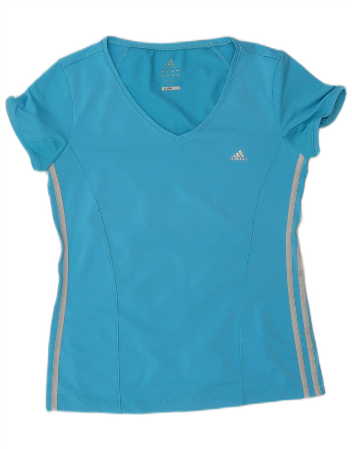 Adidas Dame Climacool T-Shirt Top UK 16 Stor Blå