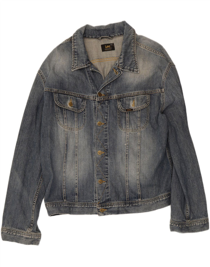 LEE Mens Denim Jacket UK 44 2XL Blue Cotton
