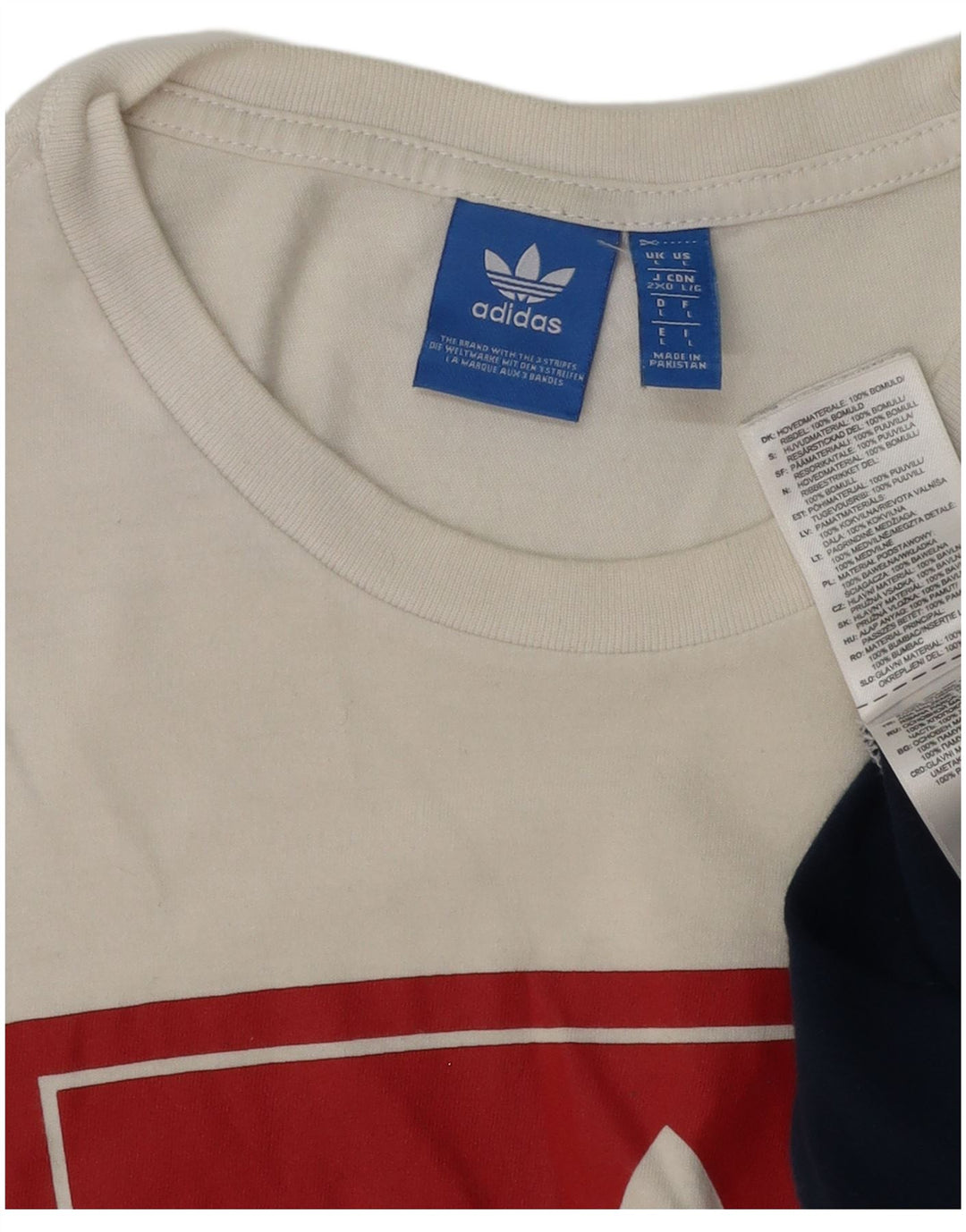 ADIDAS Mens Graphic T-Shirt Top Large Multicoloured Colourblock Cotton