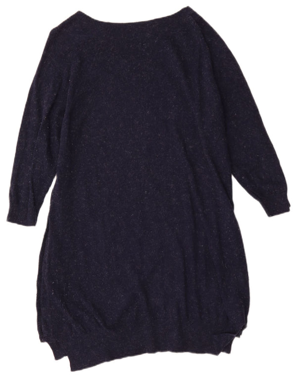 Fat Face Dame 3/4-ærmet Jumper Dress UK 12 Medium Navy Blue