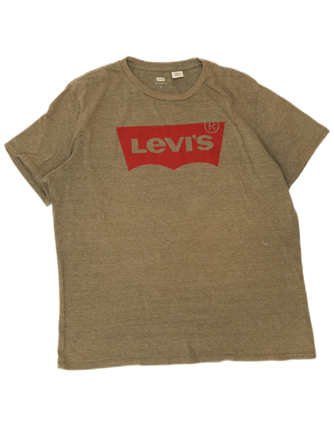 Levi's Herre grafisk T-shirt Top XL Khaki Flecked